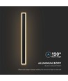 17W LED vägglampa, RA90, svart - 2330lm, IP65, 4000K, 62,5cm, 360 grader ljus