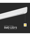 Lampe LED Vt-7-35 36W - suspendue linéaire, Samsung, plaque diffuseur type 3en1 blanche