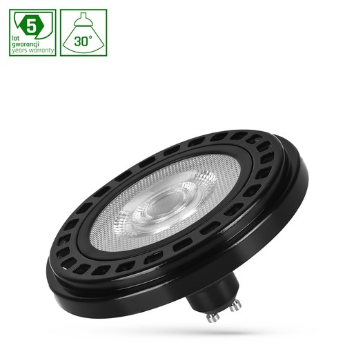 GU10 AR111 20W LED lamp, RA90 - 30 graden, 4000K, zwart, 5 jaar garantie