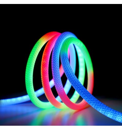 3m RGBIC Neon flex slang - USB, IP20, complete set, geweven touw, Bluetooth App, afstandsbediening