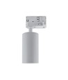 Spot sur rail triphasé 6W GU10 dimmable DimToWarm - Blanc, ampoule DimToWarm incluse