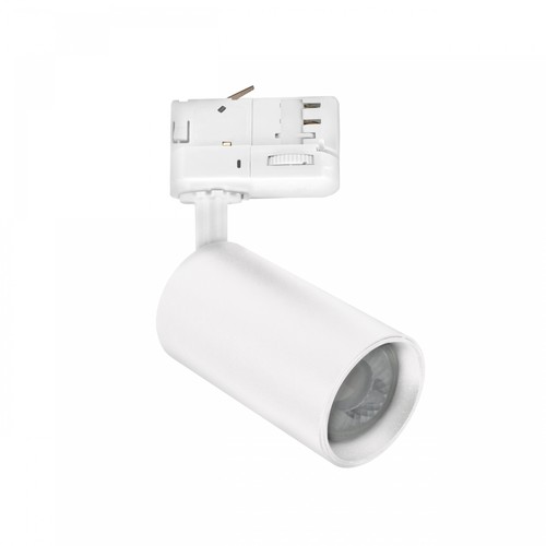 Spot sur rail triphasé 6W GU10 dimmable DimToWarm - Blanc, ampoule DimToWarm incluse