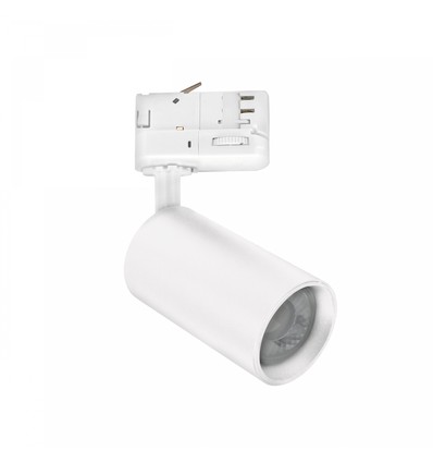 Spot sur rail triphasé 6W GU10 dimmable DimToWarm - Blanc, ampoule DimToWarm incluse