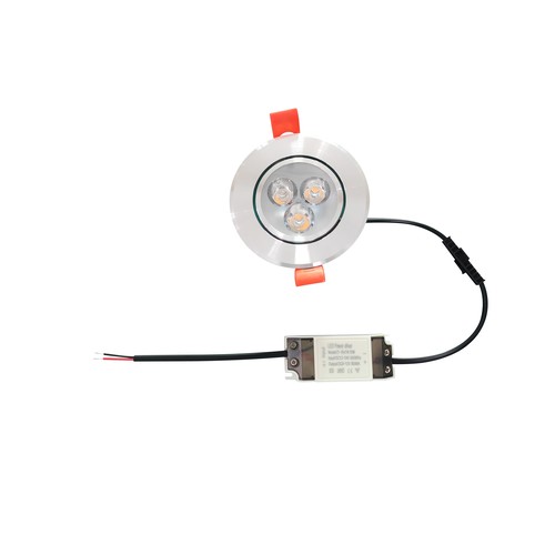 3W Ø8,4cm indbygningsspot dæmpbar - 12V/24V, Hul: Ø7-8 cm, Mål: Ø8,4 cm, 4 cm høj
