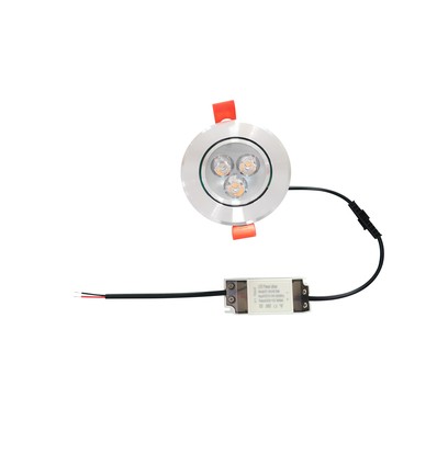 3W Ø8,4cm innfellingsspot dimbar - 12V/24V, hull: Ø7-8 cm, mål: Ø8,4 cm, 4 cm høy