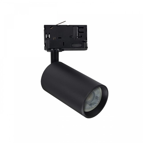 6W 3-fasen dimbare GU10 DimToWarm spanningsrailspot - Zwart, 1800K-3000K, incl. lichtbron