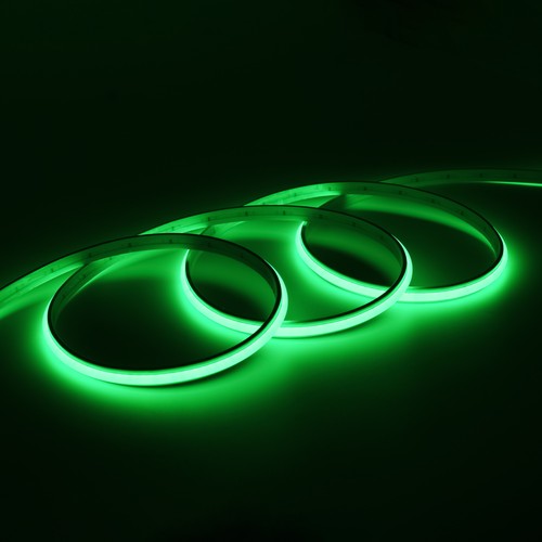 5m 9W/m Grønn Dot-free COB-LED-strip - 24V DC, IP67, 240 LED pr. meter, 5 års garanti