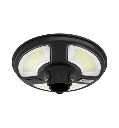 10W Solara LED tuinlamp met sensor - IP65, 1500lm, zwart, rond, incl. afstandsbediening en timer