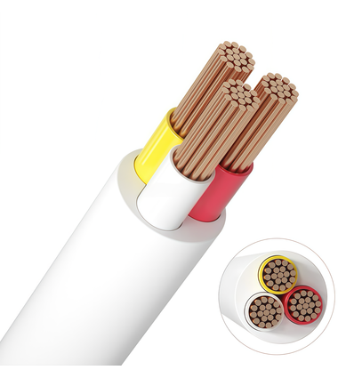 Câble CCT 12-24V, blanc rond - 3 x 0,5 mm², au mètre, min. 5 mètres