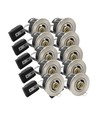 Lot de 10 spots encastrables GU10 - Nickel satiné, IP20