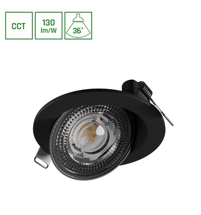 Downlight LED 6,5W Ø10,5cm MOBILO - CCT, 850lm, 36°, IP20, noir