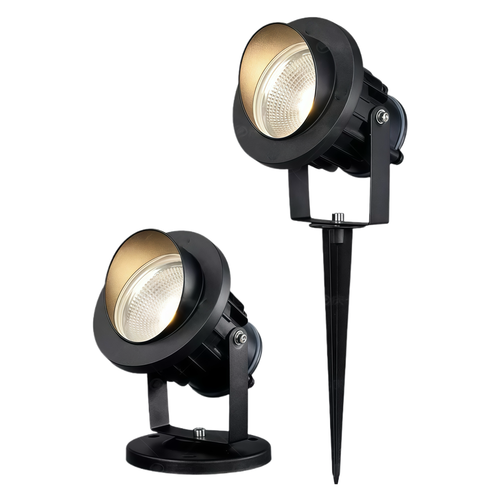 12-24V lampe de jardin LED - 20W, noir, piquet, 1700 lm, IP65