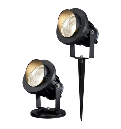 12-24V lampe de jardin LED - 20W, noir, piquet, 1700 lm, IP65