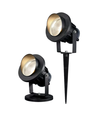 12-24V LED havelampe - 20W, sort, spyd, 1700 lm, IP65