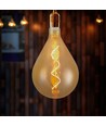 E27 4W LED spiral filament lamp - A160, Amber glas, 2700K, 250lm