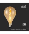 E27 4W LED spiral filament lampa - A160, Amber glas, 2700K, 250lm