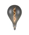 E27 4W LED filament spirallampa - A160, smoky glas, varmvit