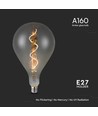 E27 4W LED filament spiraallamp - A160, smoky glas, warm wit