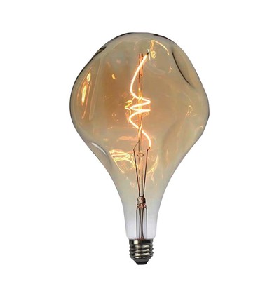 E27 4W LED Filament Spiral lampa - A165, Amber glas, 2700K, 250lm, Ø16,5cm