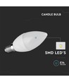 Lot de 3 ampoules LED E14 4,5W flamme - 4000K, remplace 40W, 180 degrés, plastique blanc