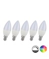 5 pcs. Ampoule RGB+CW E14 - Télécommande RF, dimmable