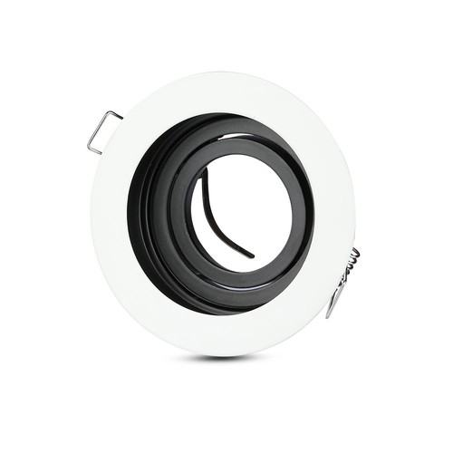GU10 inbouwspot - Rond, wit, aluminium, gat: Ø90 mm, afm: Ø100 mm, zonder lichtbron