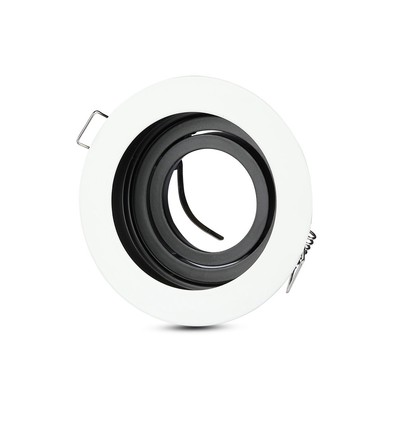 GU10 indbygningsspot - Rund, hvid, aluminium, hul: Ø90 mm, mål: Ø100 mm, uden lyskilde
