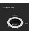 GU10 indbygningsspot - Rund, hvid, aluminium, hul: Ø90 mm, mål: Ø100 mm, uden lyskilde
