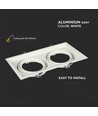Spot encastrable AR111 double - Blanc, 174x325mm, IP20, sans source lumineuse