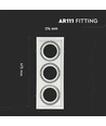 3-hulls AR111 innbyggingsspot - Hvit, aluminium, hull: 455x168mm, uten lyskilde
