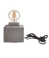 Lampe à poser carrée en béton - Douille E27, Ø16cm, câble 2m avec interrupteur, béton gris