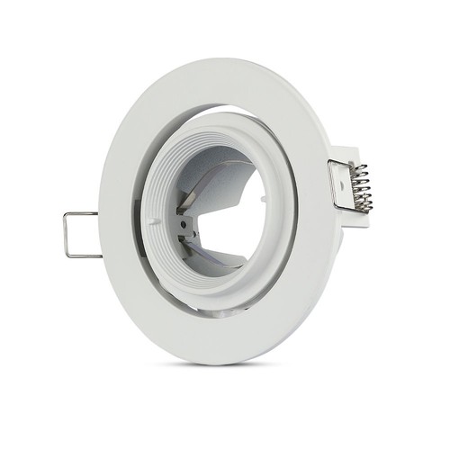 Spot encastrable GU10 avec bague orientable 30° - Rond, blanc, aluminium, perçage: Ø9,3 cm, dim: Ø10,2 cm, IP20 intérieur