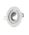 GU10 innbyggingsspot med 30° vippbar ring - Rund, hvit, aluminium, hull: Ø9,3 cm, mål: Ø10,2 cm, IP20 innendørs