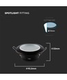 Spot encastrable noir pour GU10/MR16 - D: 9,25cm, intérieur et extérieur