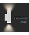 GU10 wandlamp met up/down licht - Wit, IP44, cilindrisch, buiten, zonder lichtbron