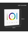 3-in-1 wandcontroller voor RGB / RGBW / RGB+CCT - 12V-24V, RF 2.4GHz, 86x86mm, wit, touch panel