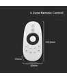 4-zoners RF fjernbetjening til LED strips - 2.4GHz, rækkevidde op til 30m, hvid, 4 zoner