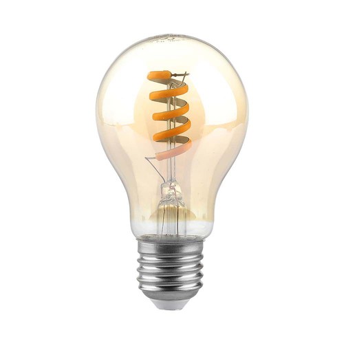E27 4W LED-lamp - Spiraal kooldraad, amberkleurig glas, 1800K