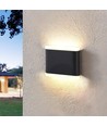 6W svart LED vägglampa med upp/ned ljus - 660lm, IP54 utomhus, 2700K, 110lm/W, inkl. ljuskälla