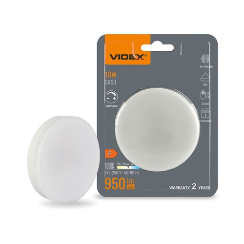 Ampoule LED GX53 10W dimmable - 950lm, 4000K, 140 degrés