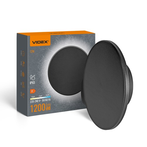 Applique murale LED ronde Dome 12W - IP65, CCT, noir