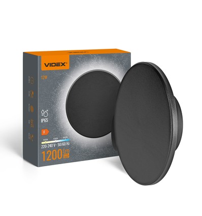 Dome 12W rund LED væglampe - IP65, CCT, sort