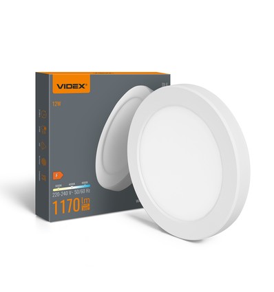 12W LED taklampe - 3CCT, Ø14,2cm, hvit kant, 170 grader, inkl. lyskilde