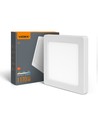 12W LED indbygningspanel / loftlampe - 1170lm, 3CCT, 16,7x16,7cm, hvid kant, til indbygning eller påbygning