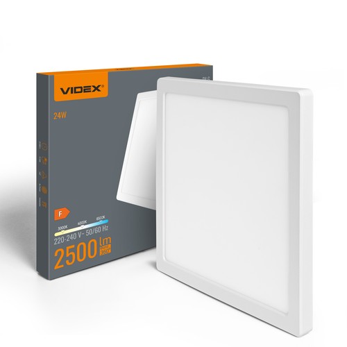 Plafonnier LED 24W, 3-en-1 CCT - 2500lm, 29,2 x 29,2cm, bord blanc, panneau encastrable ou en saillie