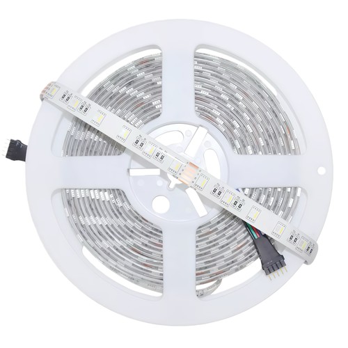 5 meter 12W/m RGB+WW LED-strip - 24V DC, IP65, 60 LED pr. meter