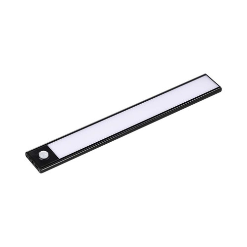 Lampe de placard LED 1,5W avec capteur PIR - 30cm, noir, à piles, 4000K, auto on/off