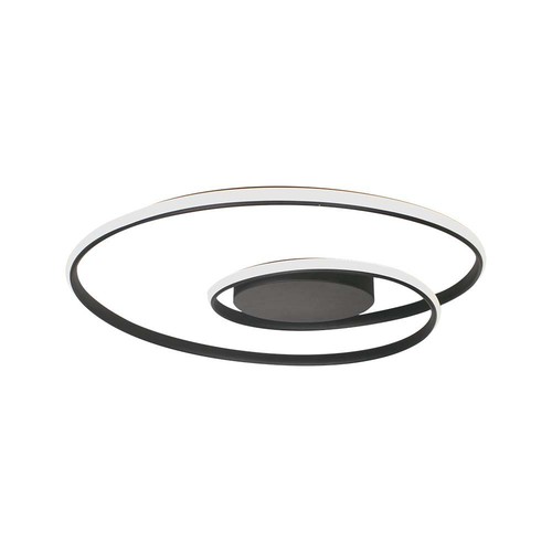 Plafonnier LED design 48W 60cm dimmable - 5150lm, TRIAC dimmable, bord noir, Ø60cm, 4000K