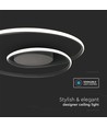 60cm 48W dimbare LED designer plafondlamp - 5150lm, TRIAC dimbaar, zwarte rand, Ø60cm, 4000K