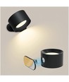 4,5W Oplaadbare wandlamp CCT - IP20, rond, mat zwart, 360° draaibaar, incl. lichtbron en afstandsbediening